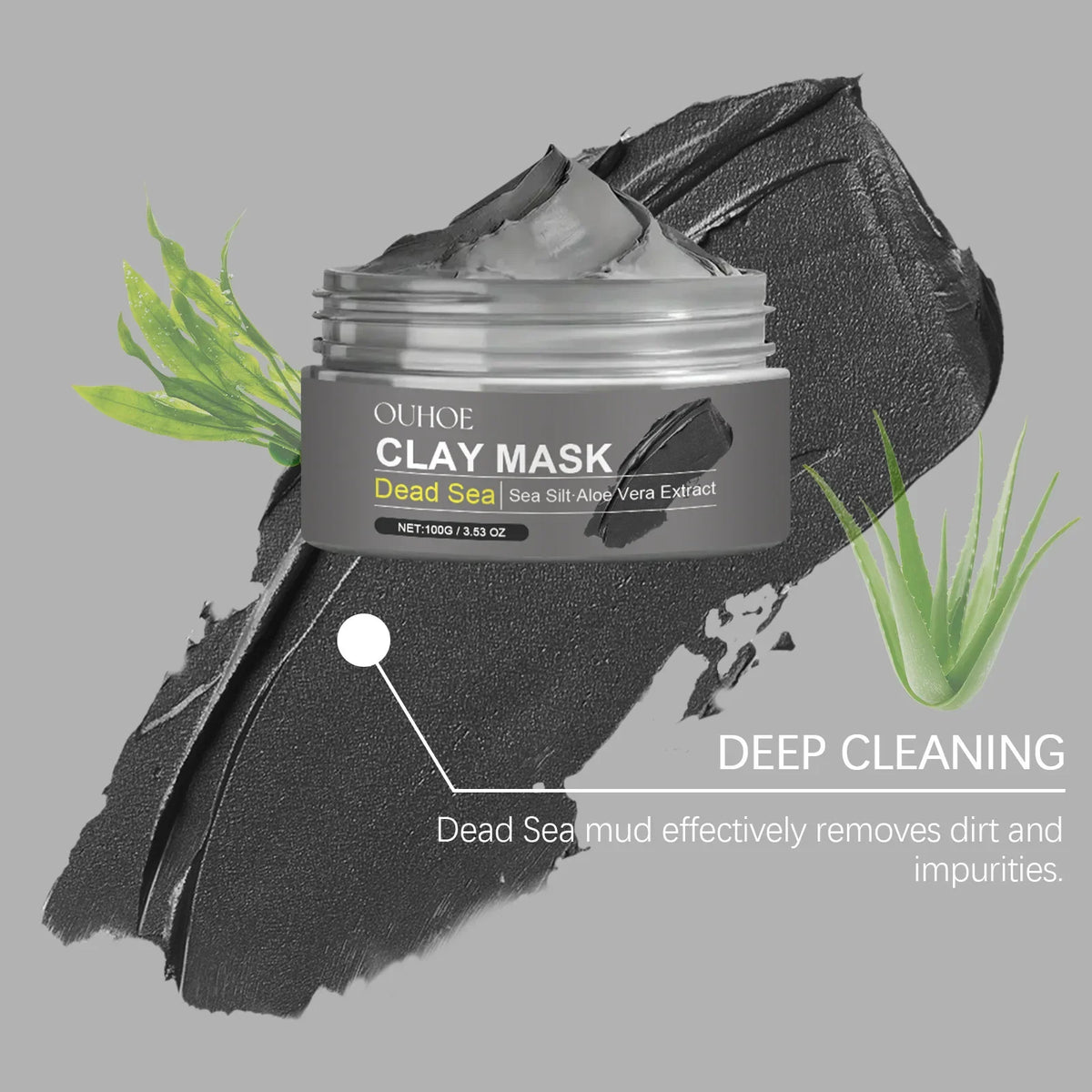 Deep Cleansing Face Mask Dead Sea Mud Brightening Facial Hydrating Oil Control Soothing Skin Repair Acne Blackhead Remover Mask
