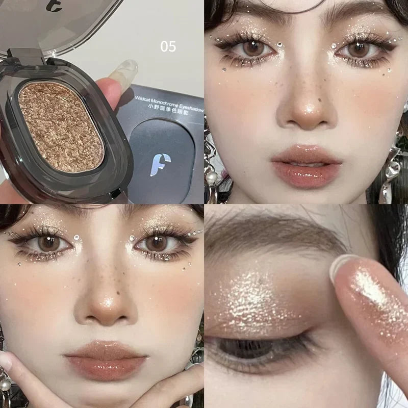 Glitter Punk Smoky Black Eyeshadow Makeup Palette Metallic Dark Silver Eye Shadow Highlighter Pearl Brown Eyes Pigments Cosmetic