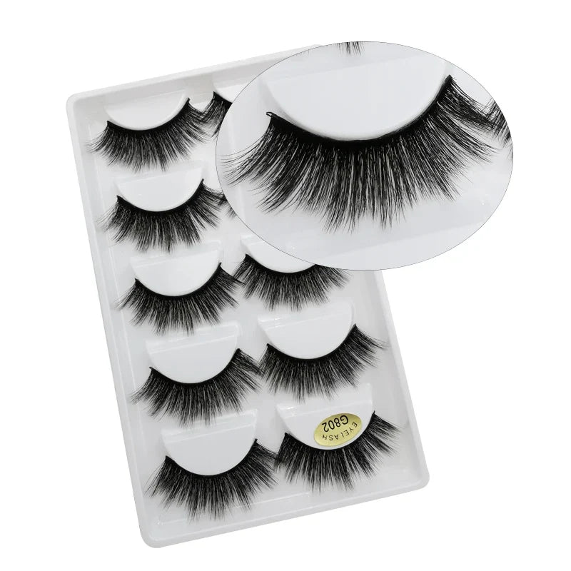 3/5 Pairs 3D Faux Mink Hair Soft Eyelashes Natural Thick Long False Eyelashes Dramatic Fake Lashes Handmade Eyelashes Faux Cils