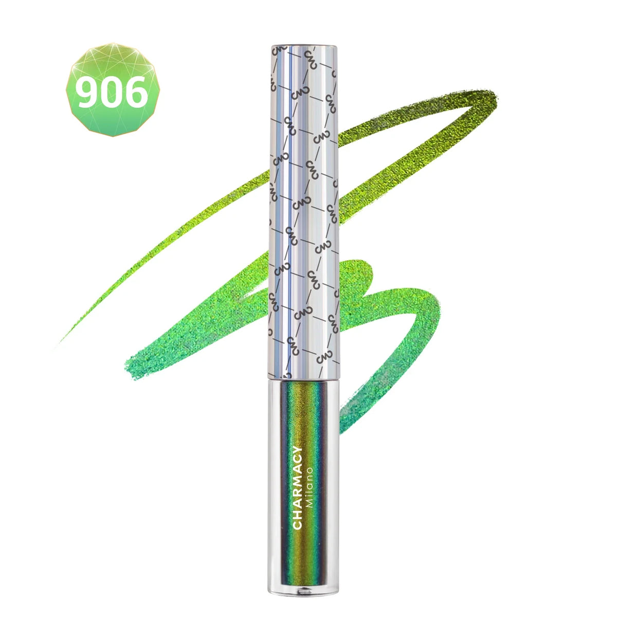 CHARMACY Duochrome Glitter Liquid Eyeliner Long Lasting Waterproof Smudgeproof Ultra Fine Tip Eye Liner Women Makeup Cosmetics