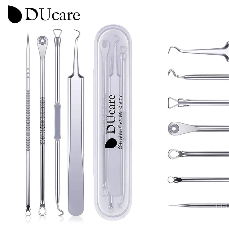 DUcare 4pcs Acne Blackhead Removal Needles Stainless steel Pimple Spot Extractor Acne Treatment Acne Needle Face Clean Care Tool