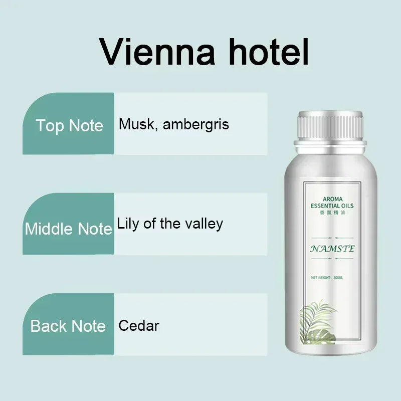 500ML Air Freshener Essential Oil Diffuser Refill Air Purifier for Hotels Electric Aromatic Oasis Humidifier Car Smoke Generator