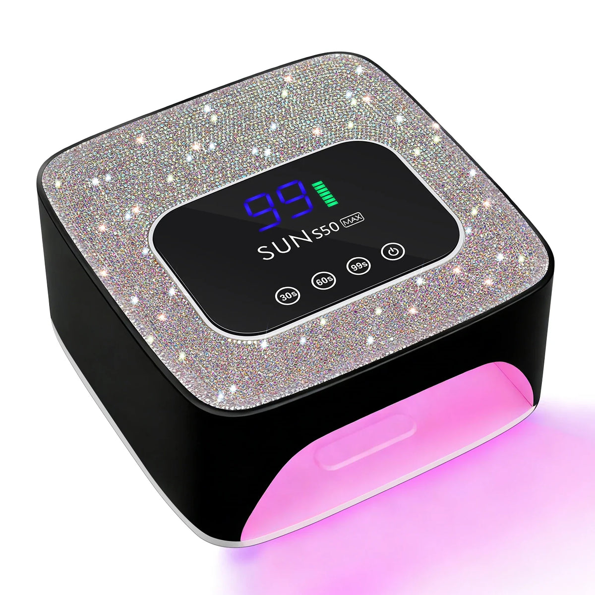 DianaBeauty UV LED Nail Lamp Rechargeable Cordless Nail Dryer with 3 Timer Settings and Rhinestone UV Lamp for Nails Manicure