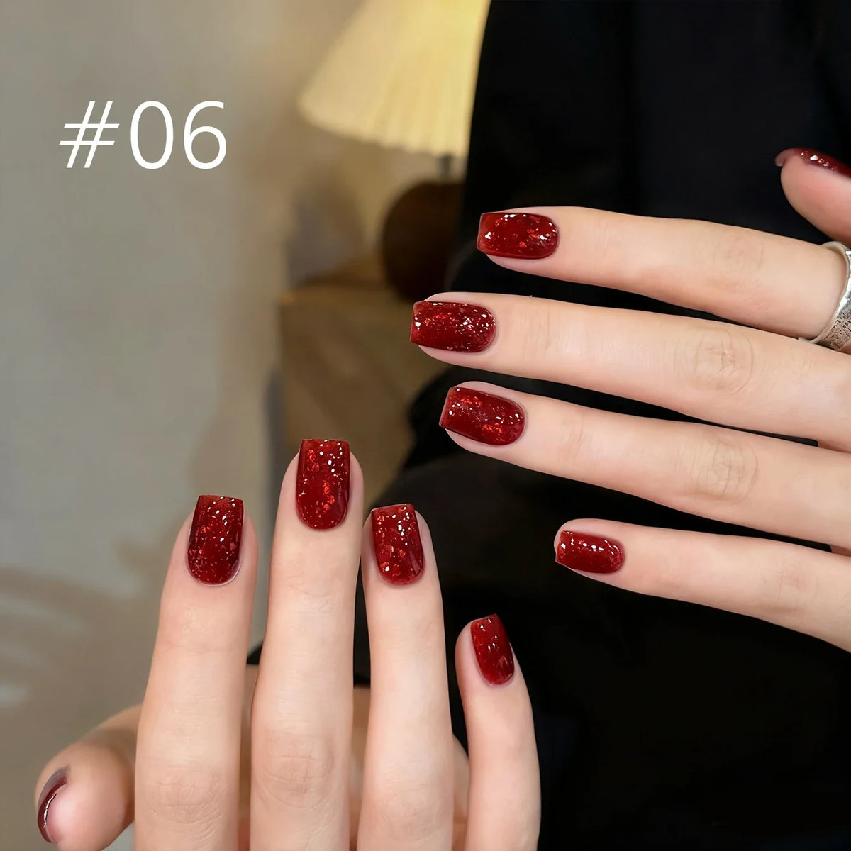 1-12pcs Wine Red Flash Crushed Strobe High Density Diamond Glitter Gel Nail Polish Black Nails Red Nails White Nails