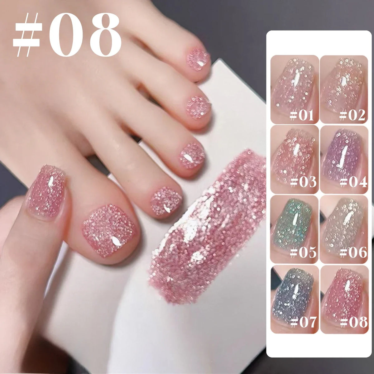 1-8pcs WS Autumn Nails Blue Glitter Nail Gel Polish Semi-permanent Varnish Soak Off Nail Art Base Top Coat UV LED Gel Manicure