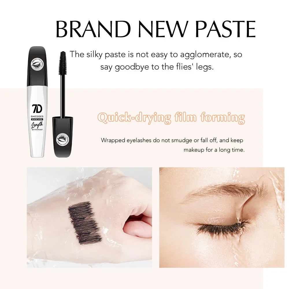 1/2/3PCS 7D Waterproof Mascara Long Lasting Smudge-proof Non-flaking Lengthen Volumizing Lifting Curling Mascara Eyelash Makeup
