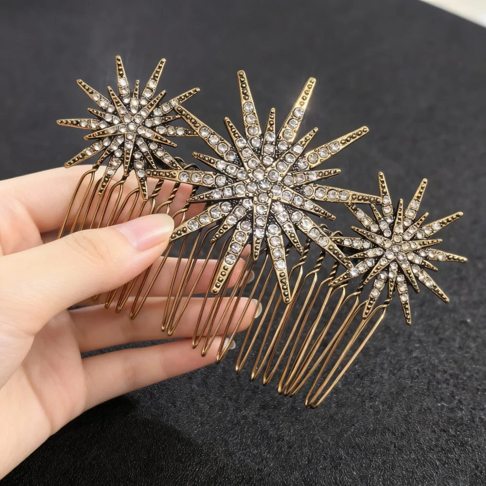 Floral Pearl Rhinestone Hair Comb Elegant Metal Leaf Bridal Hair Clip Pins Wedding Hair Accessory for Bride Updo Hairstyle