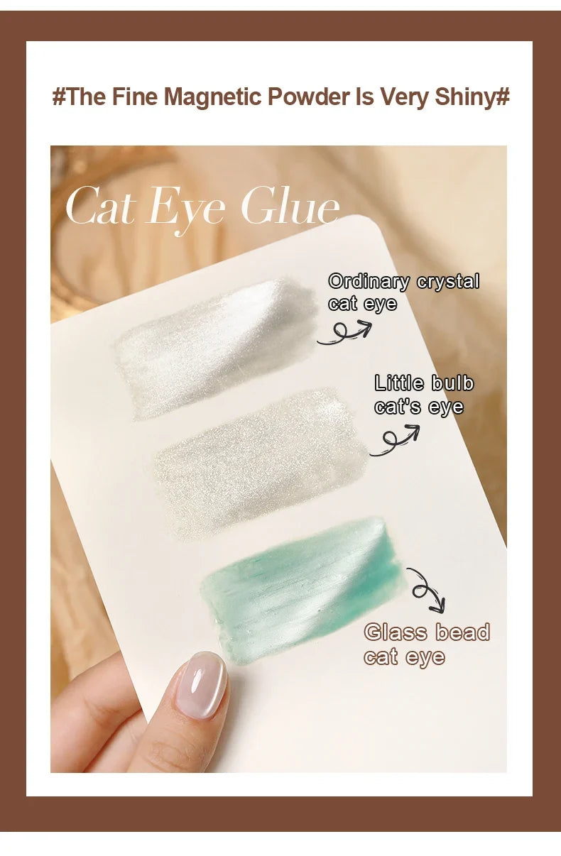 AS 15ml Mint Green Color Cat Magnetic Gel Nail Polish Sparkle Glitter Gel Varnish Semi Permanent for Summer Manicure DIY Gift