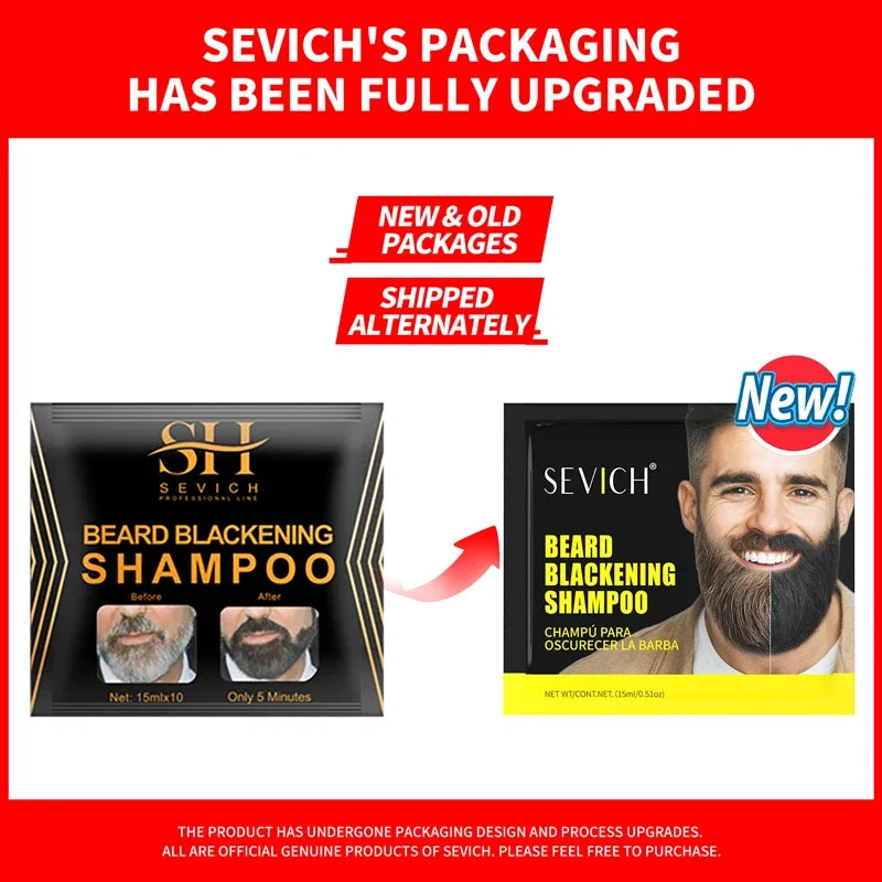 5-20PCS Natural Hair Dye Black Beard Shampoo Beard Paint Men Beard Coloring Dye 5 Minutes Temporary Blackening Moustache Shampoo
