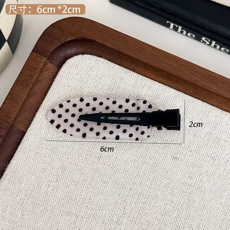 Black White Polka Dot Acrylic Hair Clips Minimalist Secure Hold Suitable for Daily Wear Party Outfits Hair Styling Accessories
