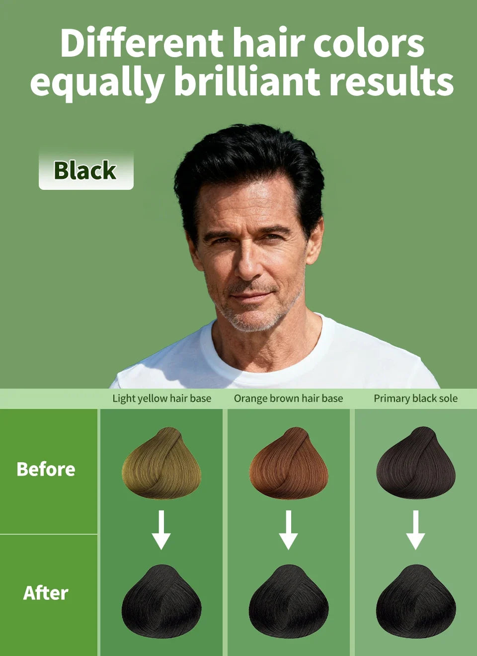 Black Hair Coloring Cream With Comb 50ml Hair Dye Shampoo Pure Plant-Based Instant Men Beard Dye Cream Covers Natural Gray Hair