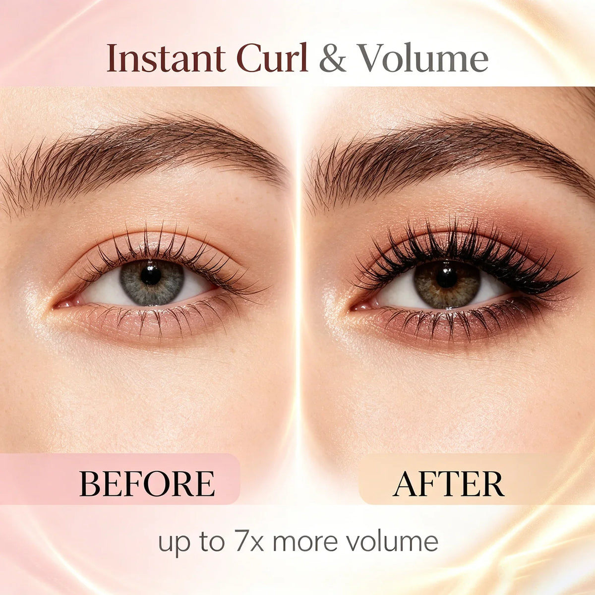 7D Volumizing & Curling Black Mascara – Smudge-Proof, Natural Lash Lift & Curl, Flake-Free, Non-Clumping, Waterproof Eye Makeup