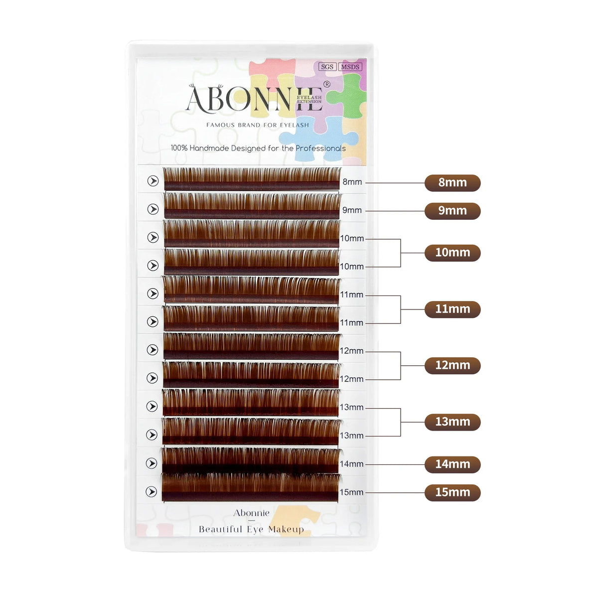 Abonnie L M Curl Brown Classic Individual Eyelashes Russian Volume Lashes