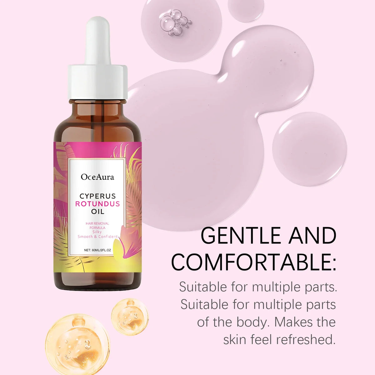 Cyperus Rotundus Oil Natural Post Hair Removal Soothing Oil Hair Reduction Care Moisturizing Soothing Body Care for Smooth Skin