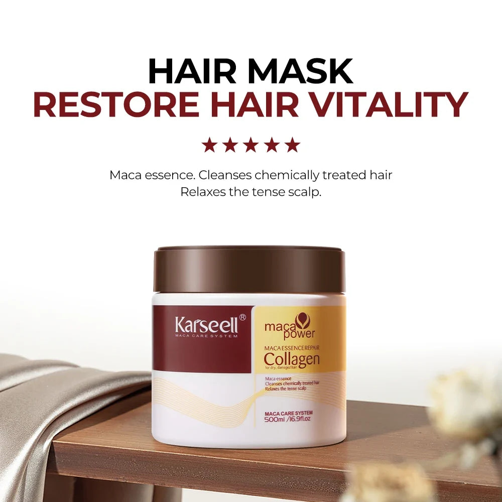 Karseell Collagen Hair Mask Deep Repair Conditioning Argan Oil Hair Treatment Essence for Dry Damaged Hair All Hair Type