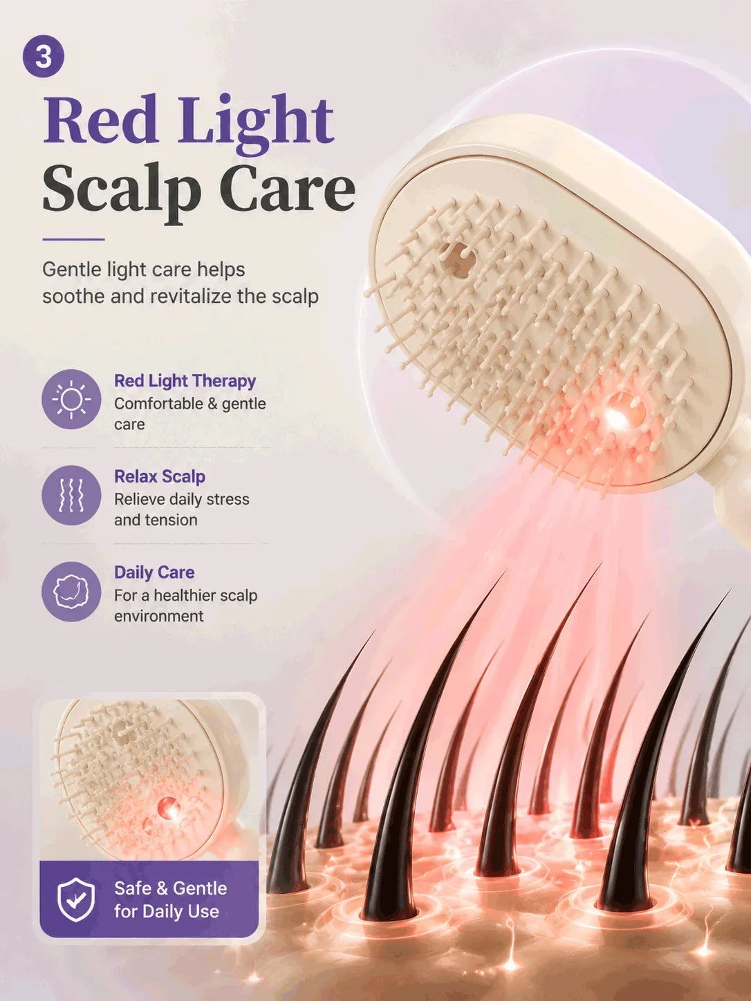 Electric Hair Brush with Spray Mist Scalp Massager Detangling Brush for Women Hair Care Anti Frizz Styling Tool