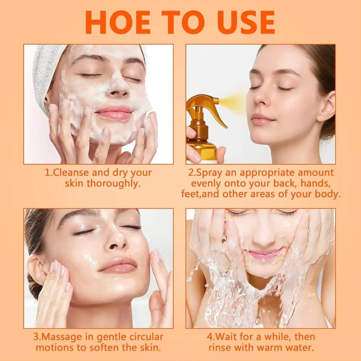 Body Keratin Care Kojic Acid Turmeric Spray Gently Exfoliating Peeling Solution Brightening Hydrating Skin Care All Skin Types