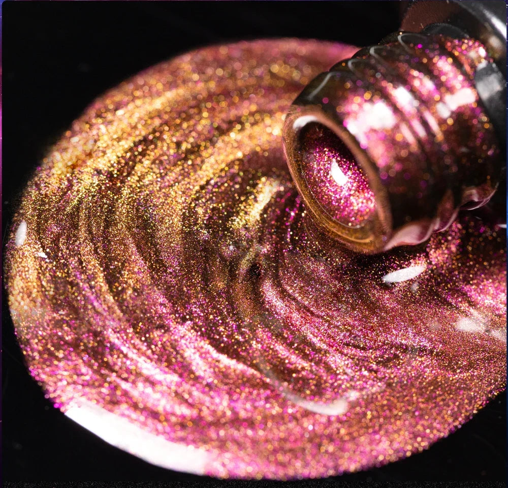 7.5ML Aurora Starlit Cat Eye Gel Nail Polish Rainbow Glitter Galaxy Cat Magnetic Nail Art Gel Soak Off UV Semi-Permanent Varnish
