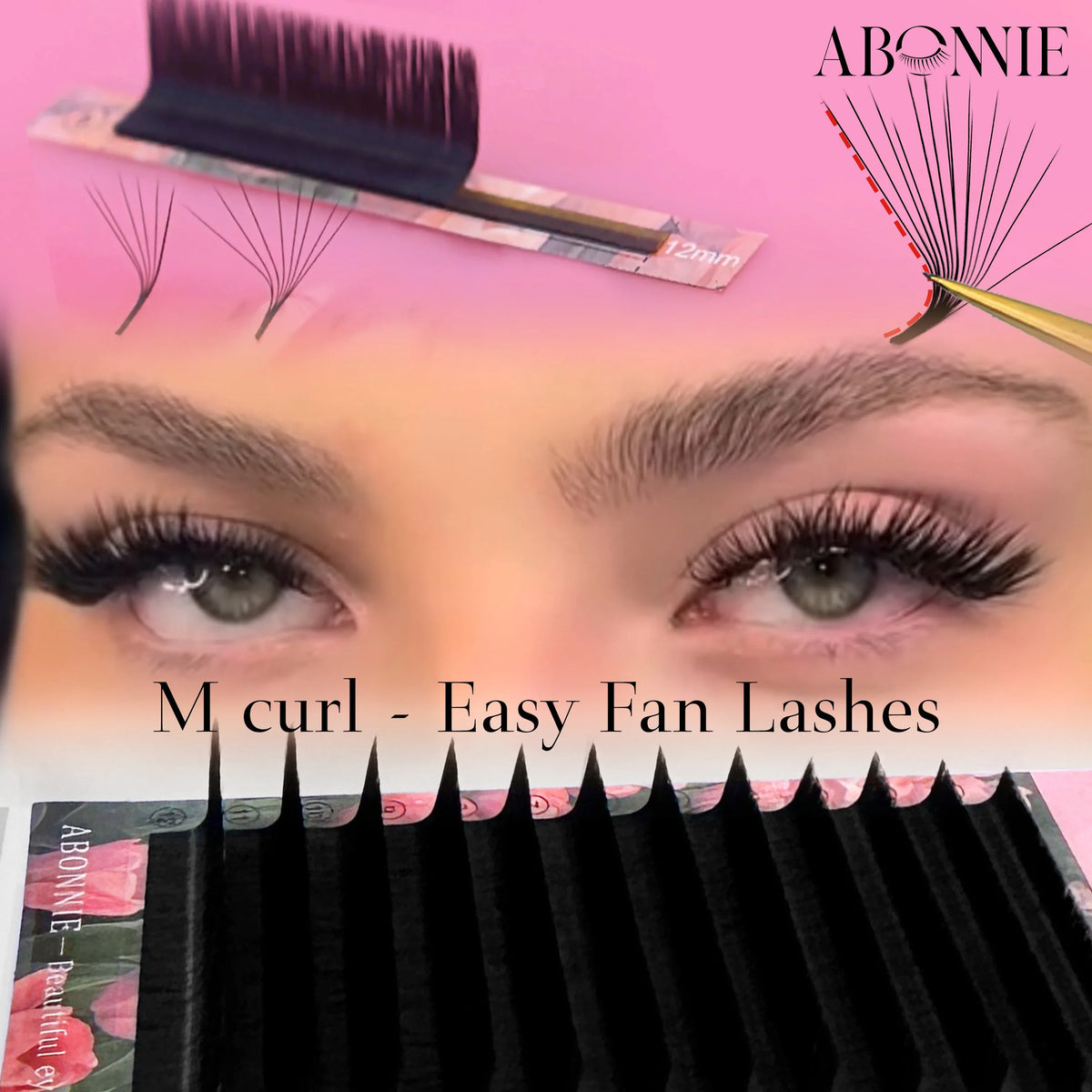 Abonnie Multi Layer Wispy Lashes Pre-Bundled Eyeash Extensions 3D Fluffy Camellia Eyelashes Automatic Flowering Lash LB Eyelash
