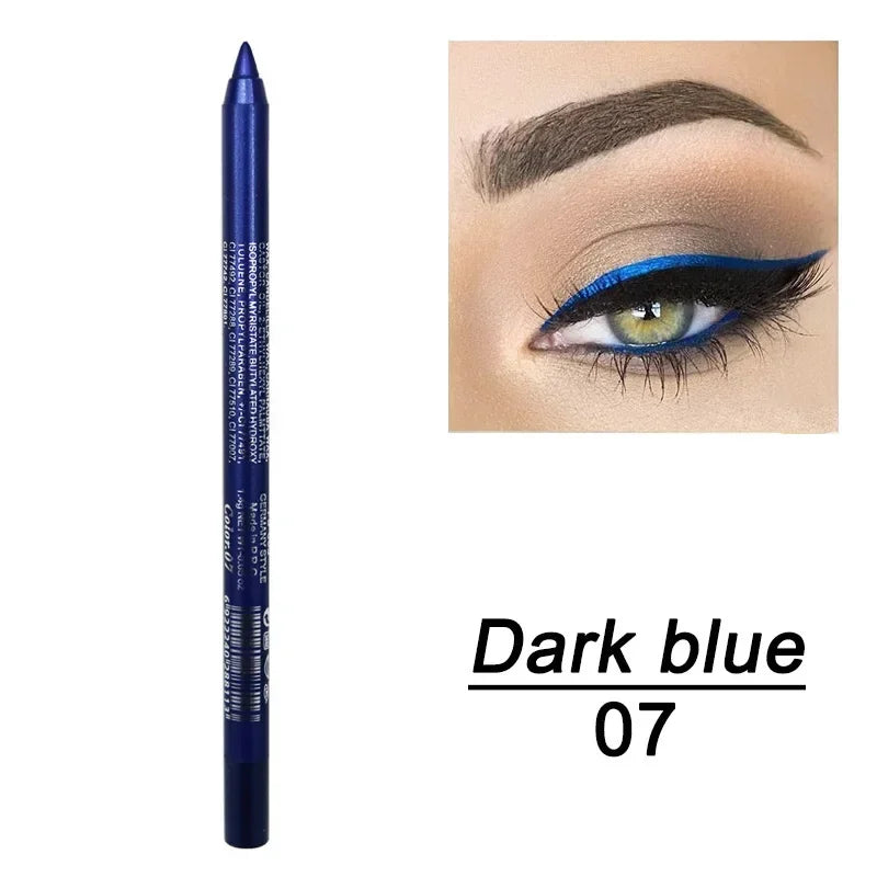 6 Color Colourful Eyeliner Pen High Pigment Pearly Shimmer Metallic Smokey Punk Gothic Eyeliner Long Lasting Waterproof