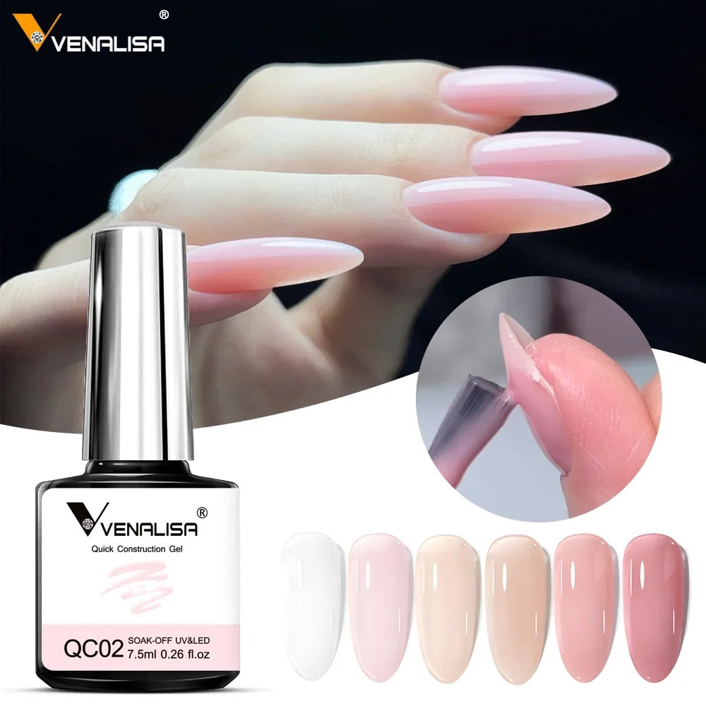 6pcs Venalisa Construction Gel Kit Stronger Jelly Color Reinforce Natural Nail Varnish Rubber Base Color Series Nude Collection