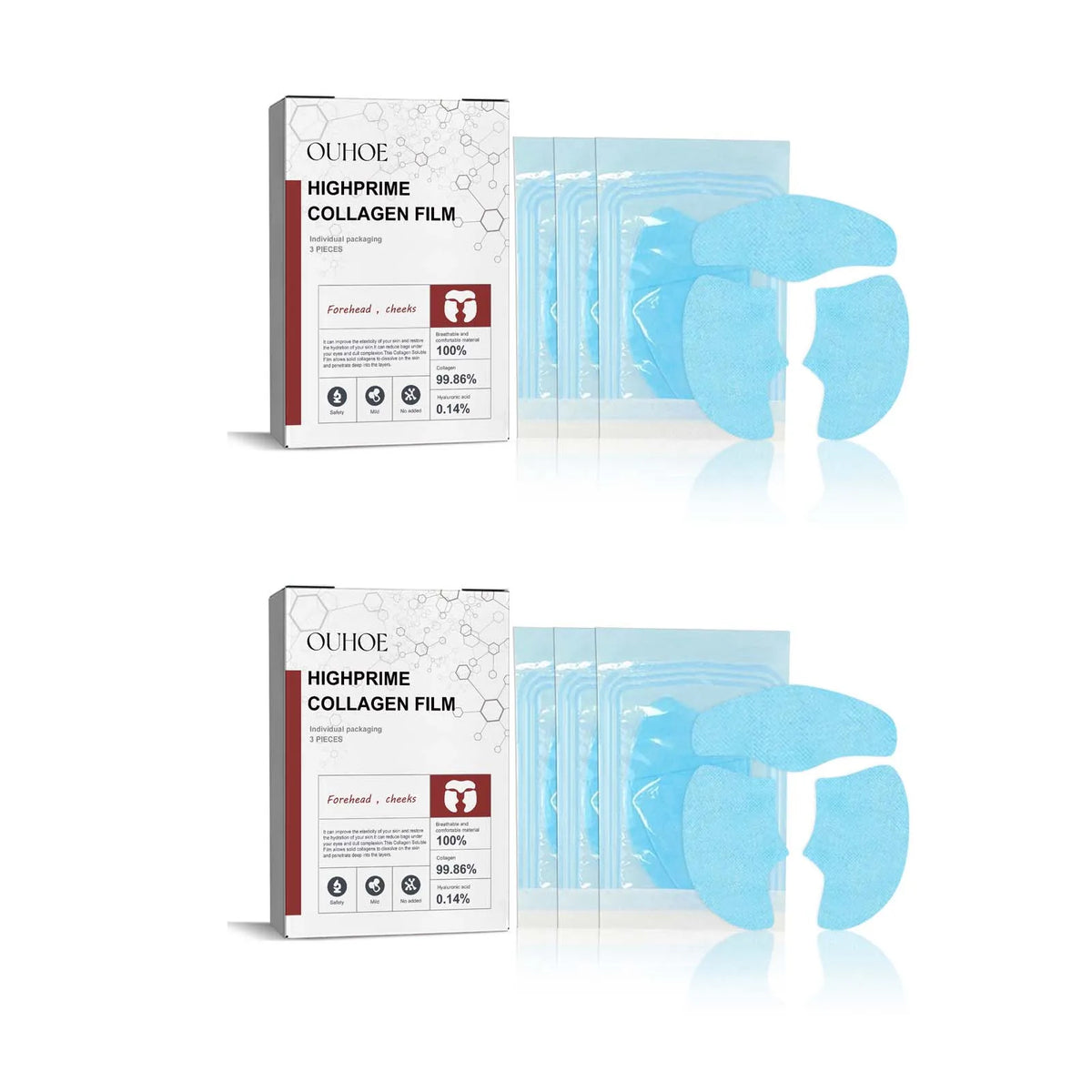 Collagen Membrane Set Paper Soluble Facial Mask Cheek Sticker Forehead Patch Fade Smile Lines Patches Tightening Skin Care
