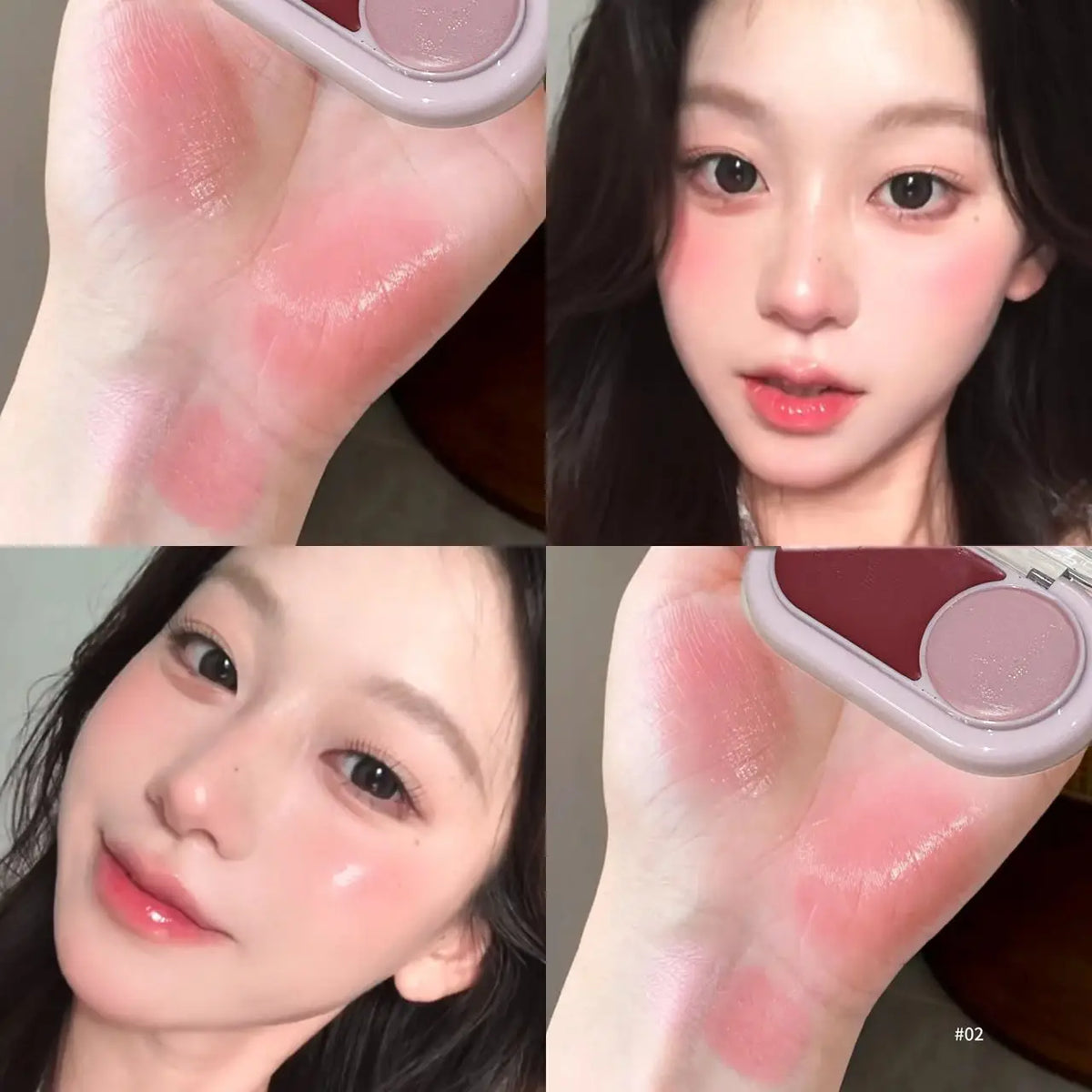 Herorange Two Tone Cream Blush Smooth Texture Natural Blend Waterproof Long Lasting Daily Date Makeup