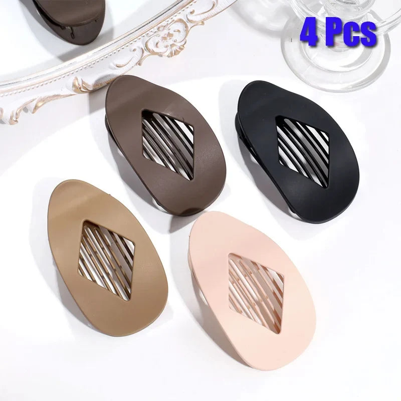 Fashion Oval Hair Claw Clip for Women New Design Leopard Matte Curved Flat Styling Barrettes Lady Ponytail Hairgrip Accessories