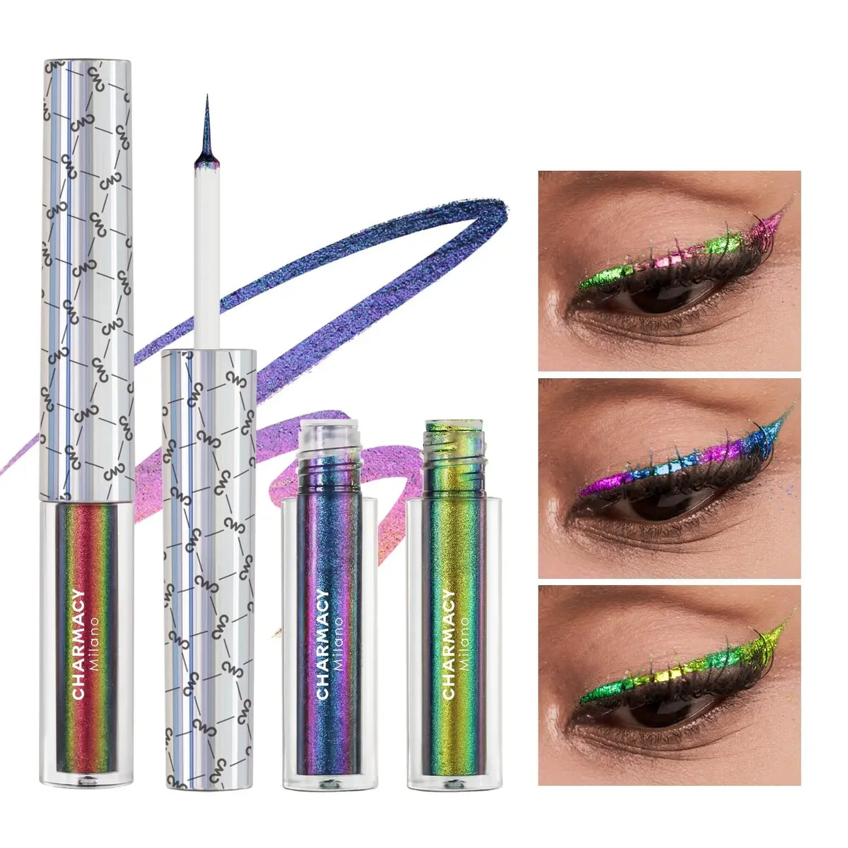 CHARMACY New 8 Color Duochrome Eyeliner Set High Pigment Glitter Eyeliner Set Waterproof Liquid Eye Liner For Women Cosmetics