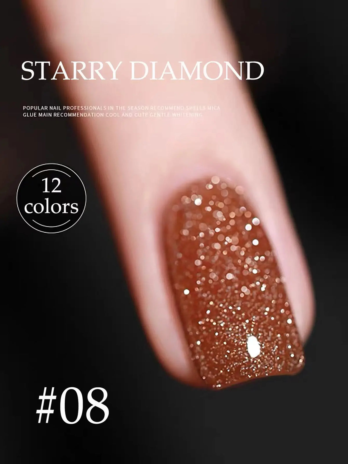 1-12pcs Wine Red Flash Crushed Strobe High Density Diamond Glitter Gel Nail Polish Black Nails Red Nails White Nails