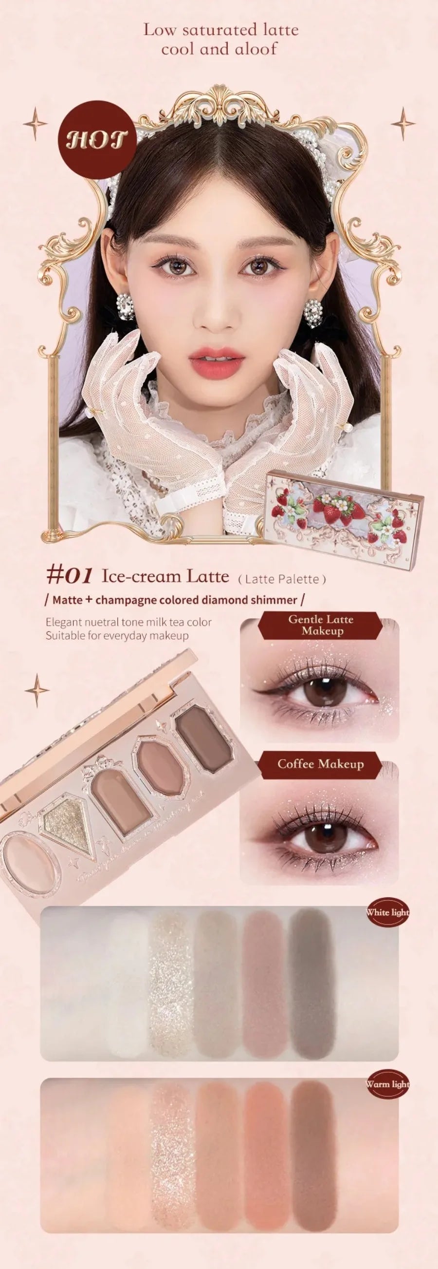 Flower Knows All In One Makeup Set Gift Box Garden Cushion Cream Foundation Matte Blush Long Lasting Velvet Lip Cream With Bag