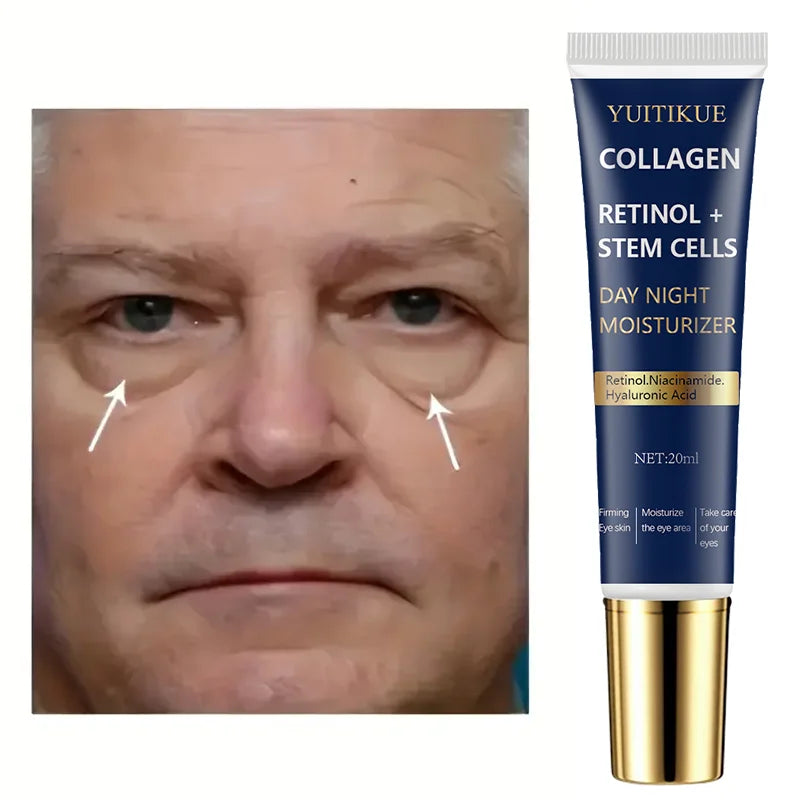 Collagen & Retinol Eye Cream 20ml - Day & Night Moisturizer, Firms & Smooths Eye Area, with Stem Cells & Niacinamide