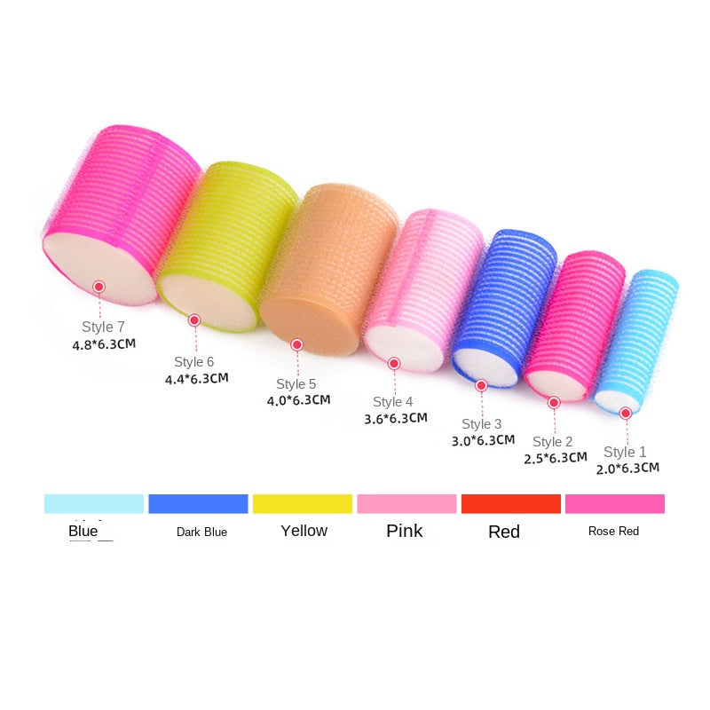 1/6Pc/set Self Grip Heatless Hair Curler Hair Rollers Set No Heat Self-adhesive Curling Hairdressing Styling Tool Different Size