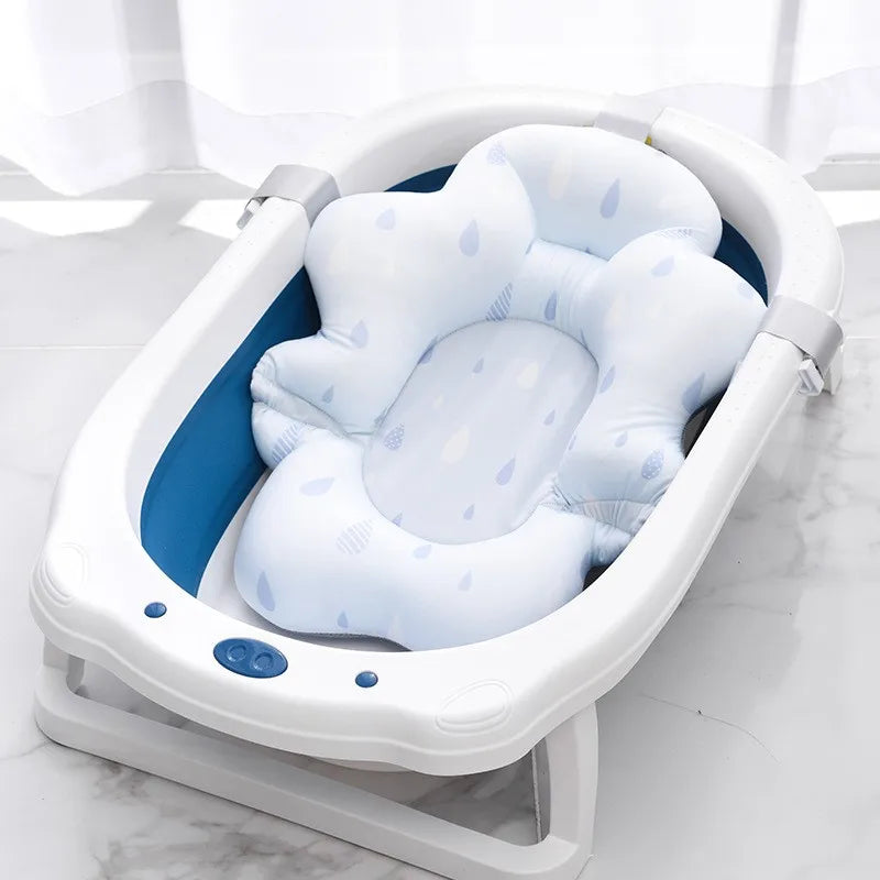Baby Bath Support Pad Foldable Floating Seat Adjustable Newborn Bathing Cushion Infant Safety Net Hammock
