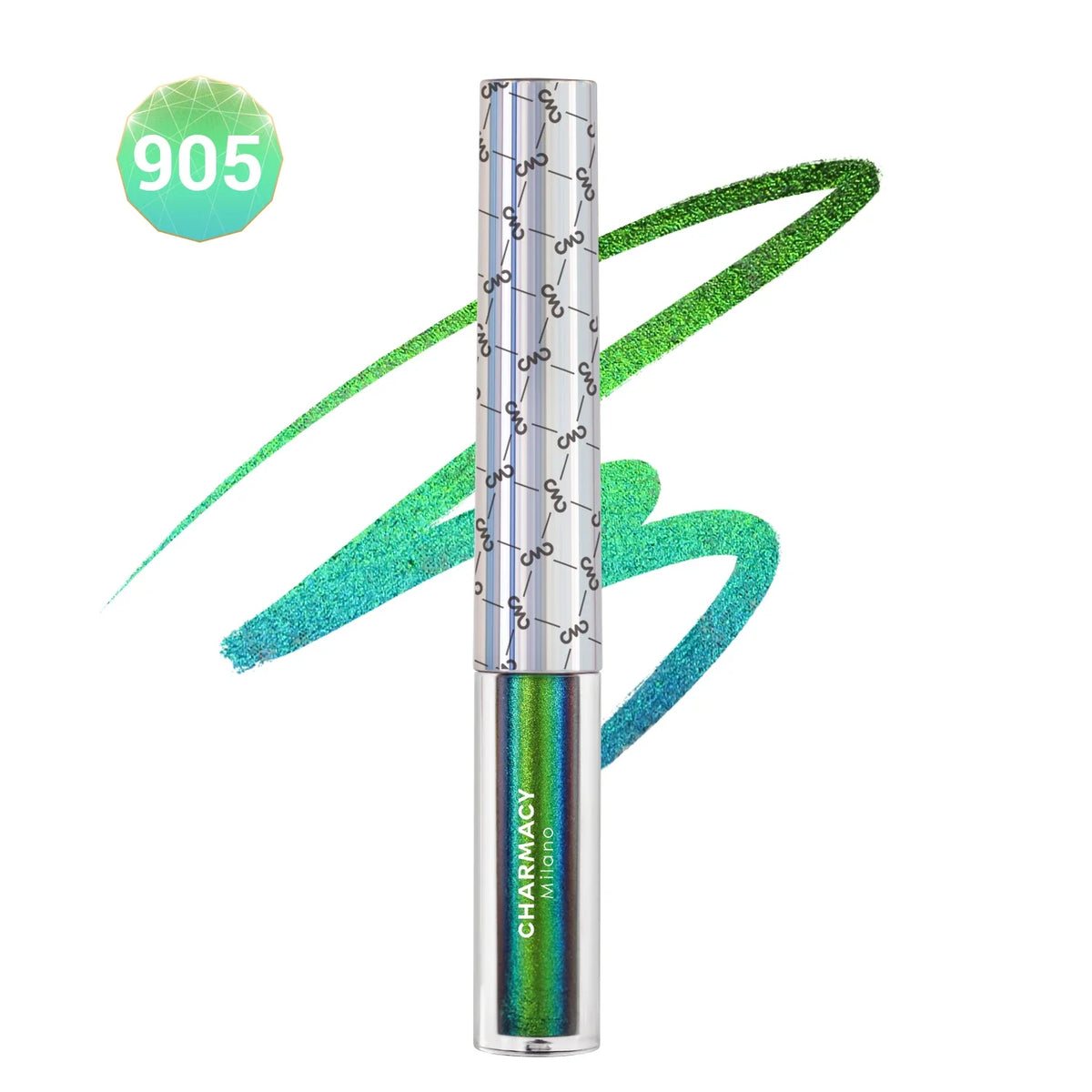 CHARMACY Duochrome Glitter Liquid Eyeliner Long Lasting Waterproof Smudgeproof Ultra Fine Tip Eye Liner Women Makeup Cosmetics