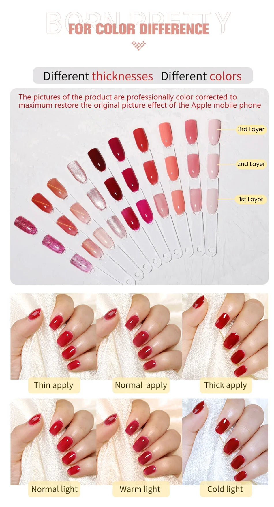 BORN PRETTY 10ml Blood Red Jelly Transparent Gel Nail Polish Wine Red Winter Color Semi Permanent Soak Off UV LED Varnish