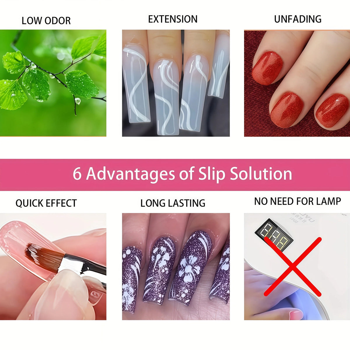 2in 1 Gel Cleanser for Nails & Polish Remover, Professional Slip Solution for Poly Gel Nails for & LED Gel, Anti-Stick Formula,