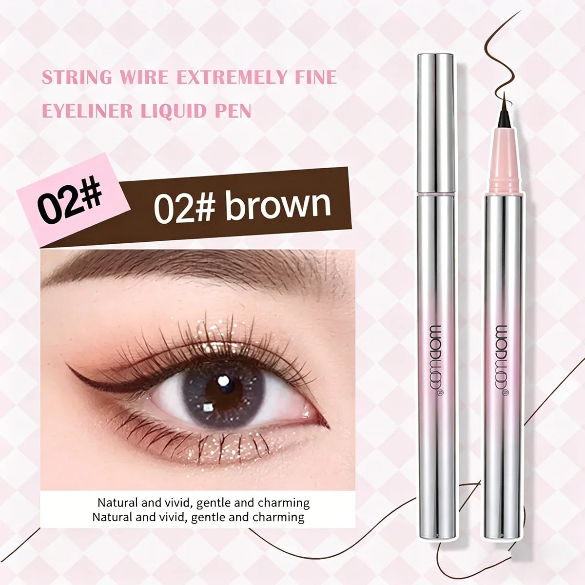 All-in-One Waterproof Eyeliner Pen - Smudge-Proof for Eyebrows, Eyeliner, Lower Lashes & Silkworm Makeup
