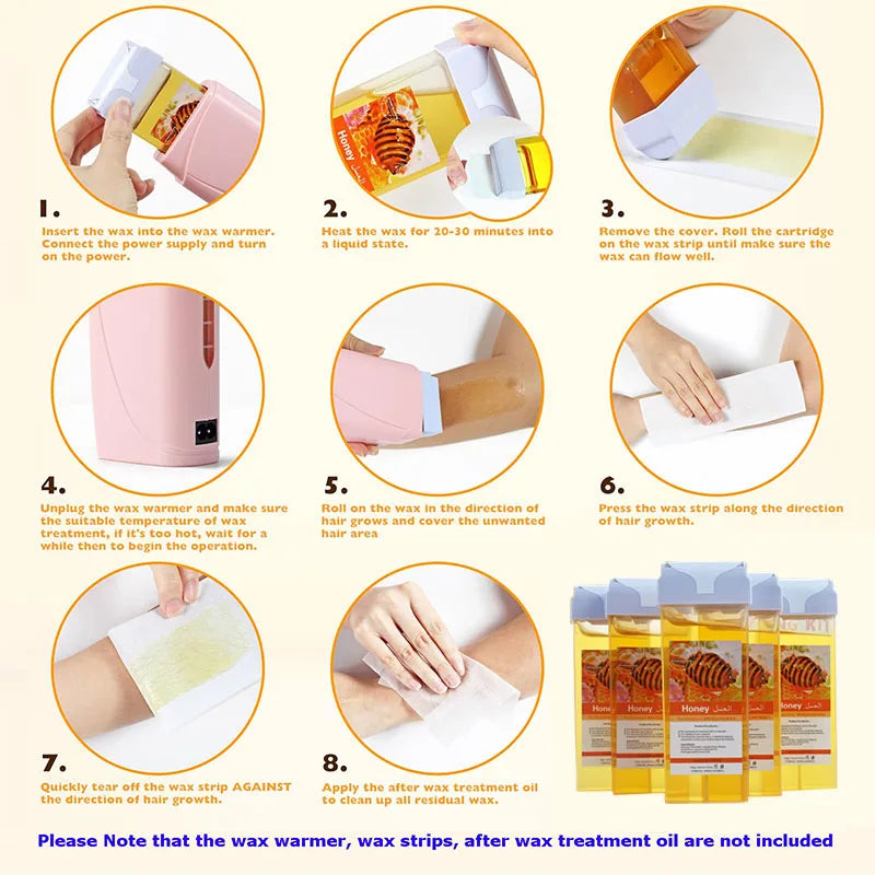 Hair Removal Wax Roller Refill Kit Volume Hair Removal Wax Tube Warms the Whole Body Limbs Hand Hair Removal Cream