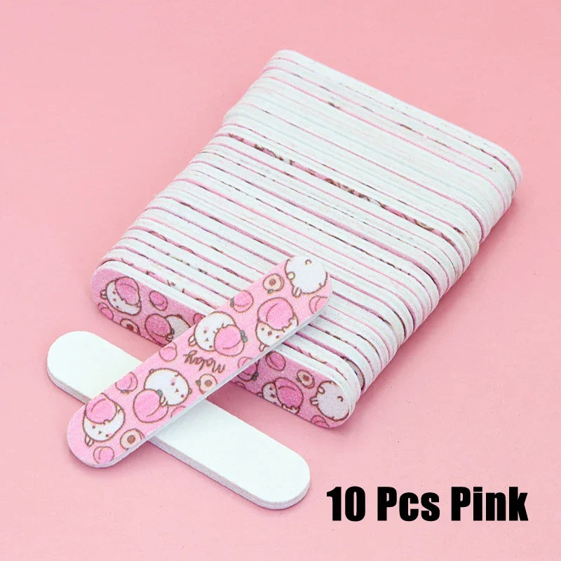 5/10Pcs/Lot Mini Nail Files Professional Material Nails Double Sided Plastic Pedicure Manicure Buffing Polishing Beautiful Tools