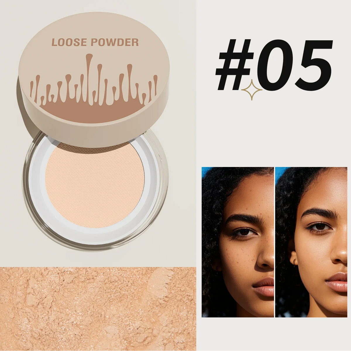 5 Colors Loose Powder Can Reduce Pores and Fine Lines, With a Long-lasting Matte Effect and Natural Facial Makeup Powder