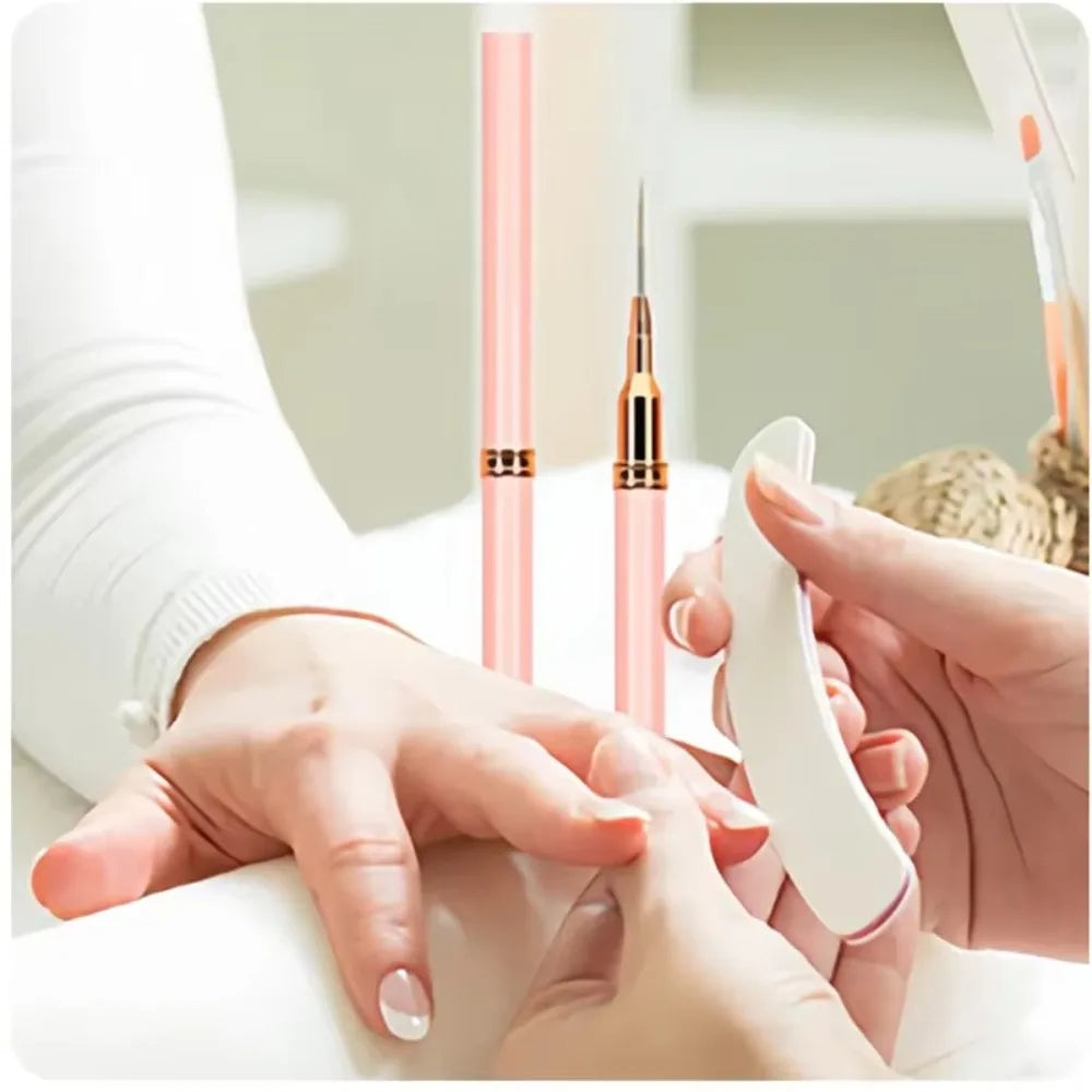 5Pcs Professional Nail Art Liner Brushes Set Elongated Lines Striping Drawing UV Gel Painting Nail Design Pen Manicure Tool