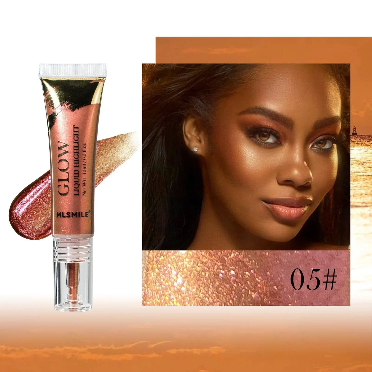 1PC Highly Pigmented Liquid Highlighter Makeup Waterproof Lasting Shimmer Glow Stick for Face Body Eyes Contour Highlighting