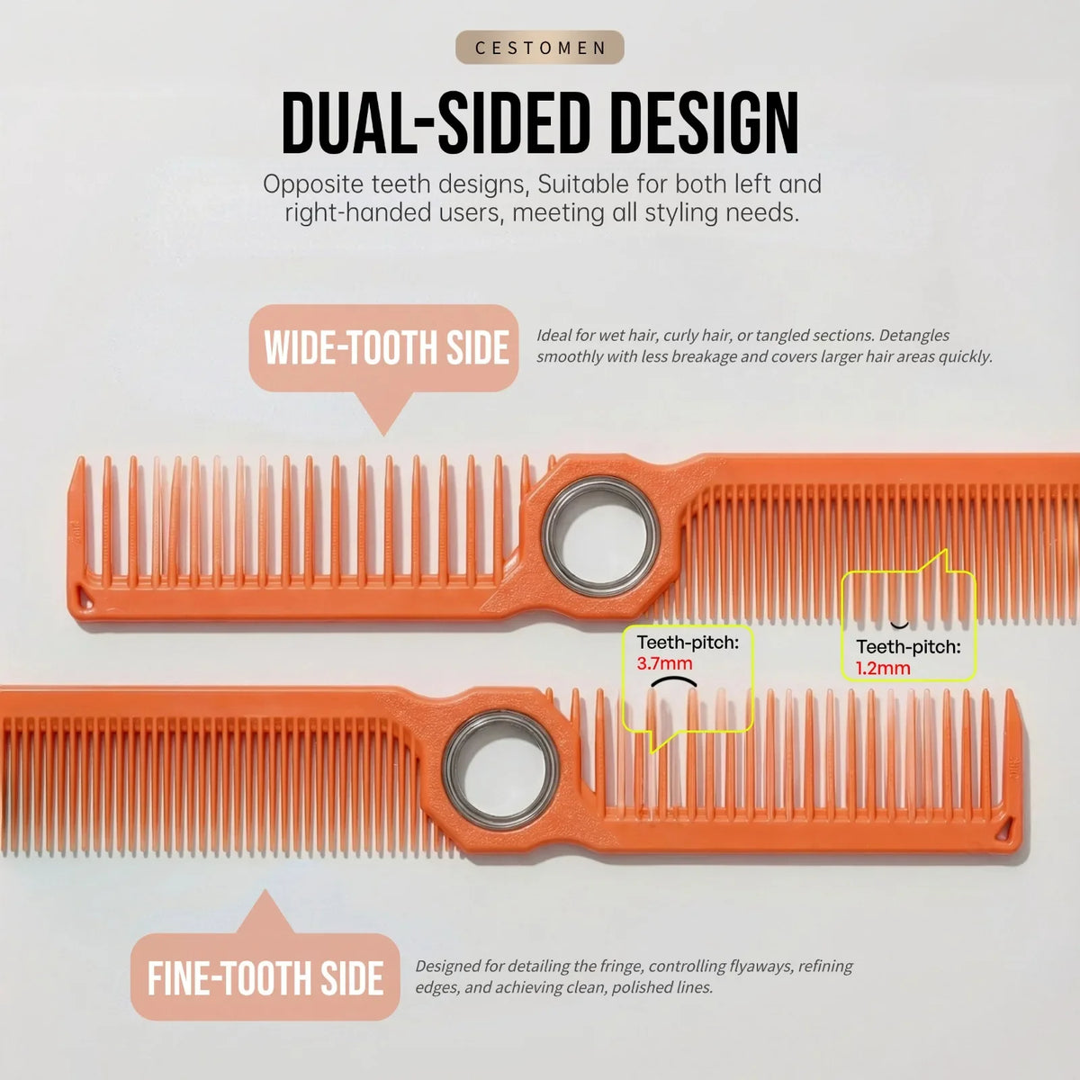 5PCS/Set Pro Barber Fine Mist Spray Bottle Spining Dual-Side Tooth Folding Haircut Comb Duster Hair Cleaning Brush Styling Tools