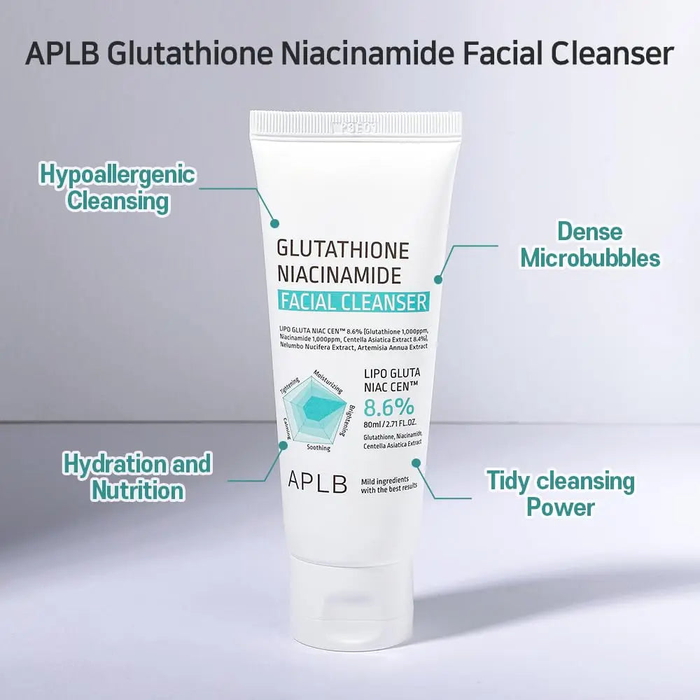 APLB Glutathione Niacinamide Facial Cleanser | LIPO GLUTA NIAC CEN™ 8.6% 2.71 FL.OZ/Korean Skincare