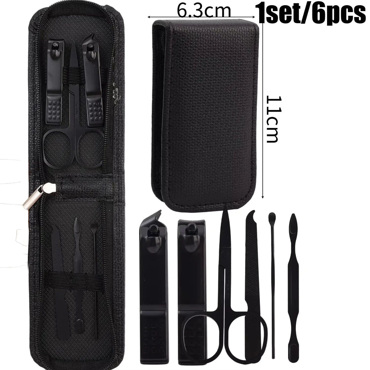 6-Piece Nail Care Set - High End Nail Scissors & Clippers for Men & Women, Portable Manicure Kit with Pouch