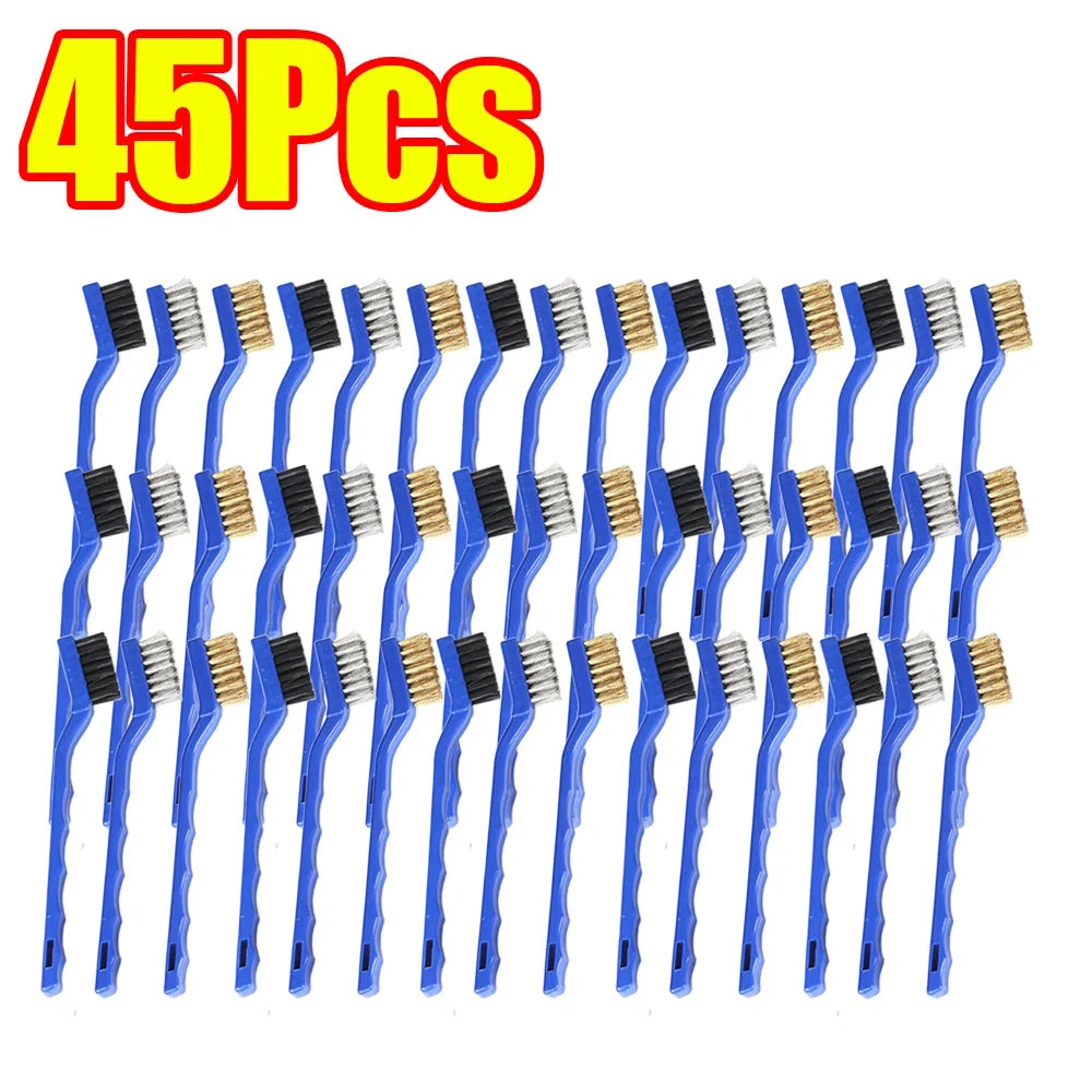 3-45Pcs Brass Cleaning Brush Metal Brass/Stainless Steel/Nylon for Gas Hoods Grease and Stain Removal Cooktop Cleaning Tool
