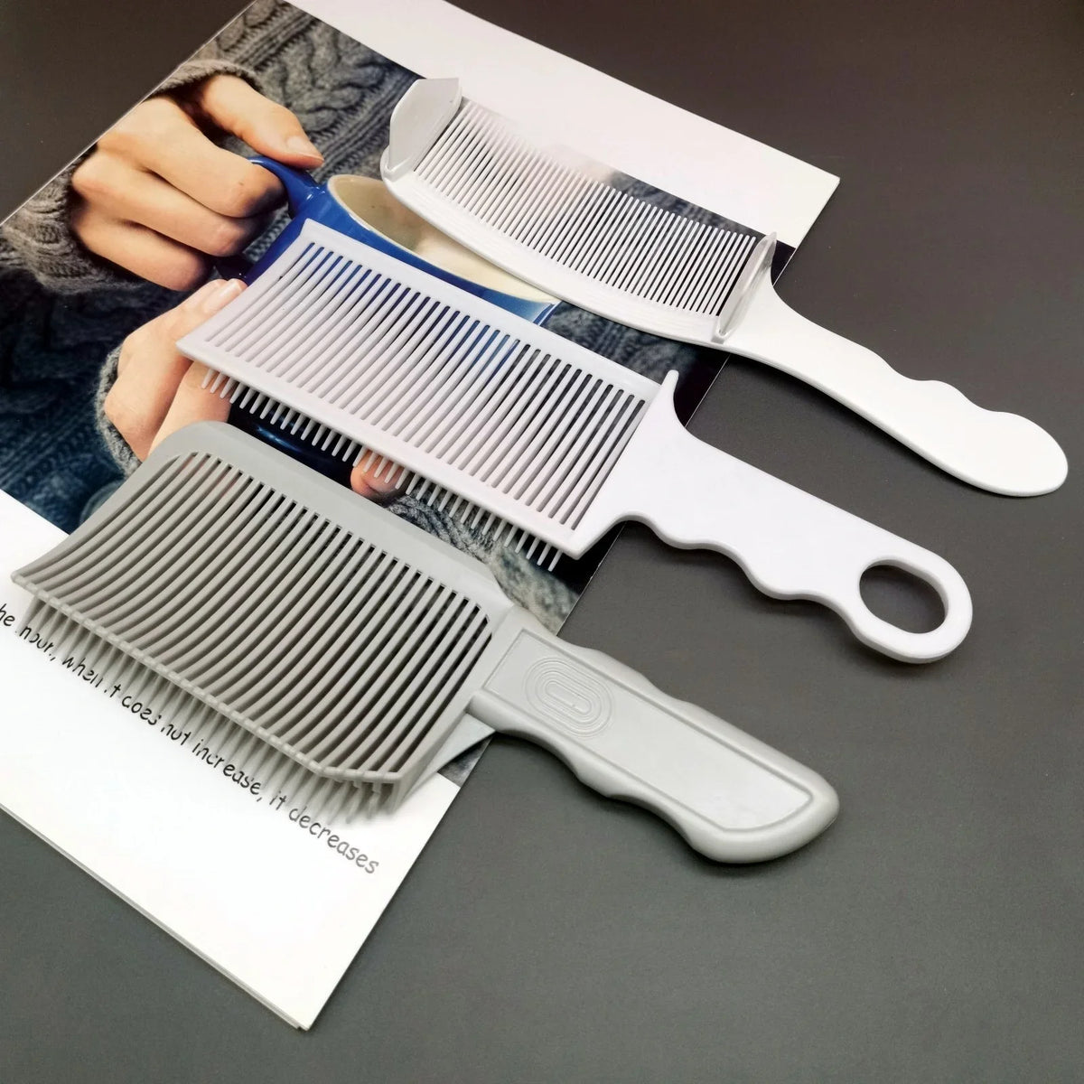 1/2/3Pcs Barber Hair Comb Fading Styling Flat Top Hair Cutting Fade Comb Men Hairdresser Fade Salon Accessories Tools