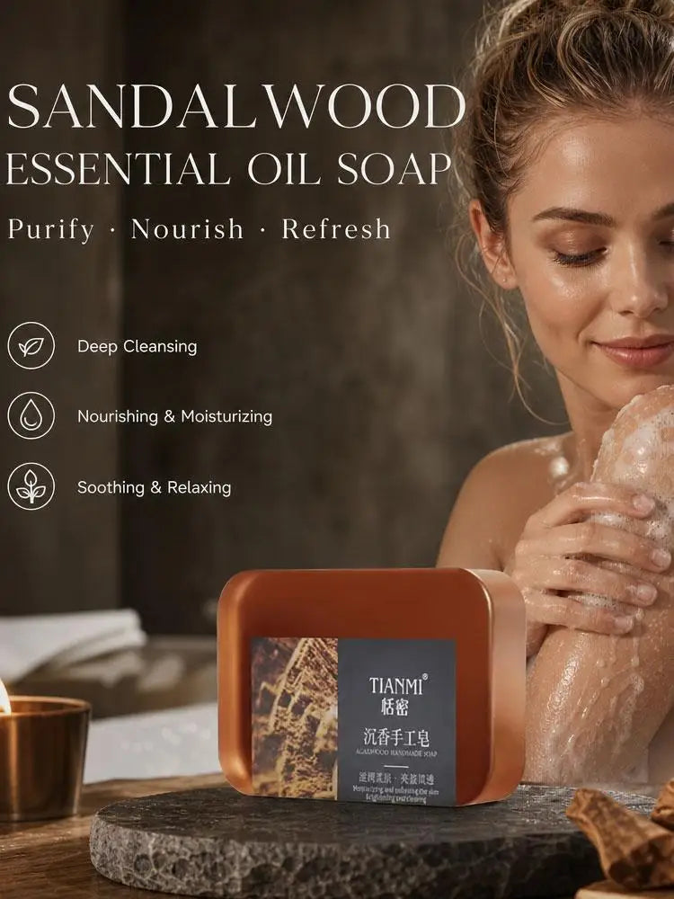 Amino Acids Handmade Soap Agarwood Essential Oil Soap Cleanses The Face Hair Bathes The Whole Body Deep Cleansing & Oil Control