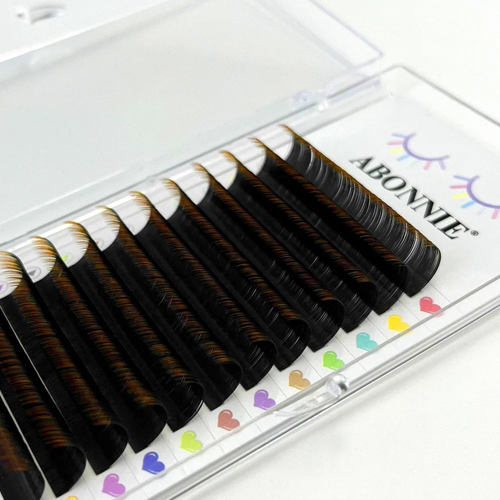 ABONNIE Burgundy Lashes Wine Red Colored Classic Eyelash Extensions Ombre Colorful Lashes